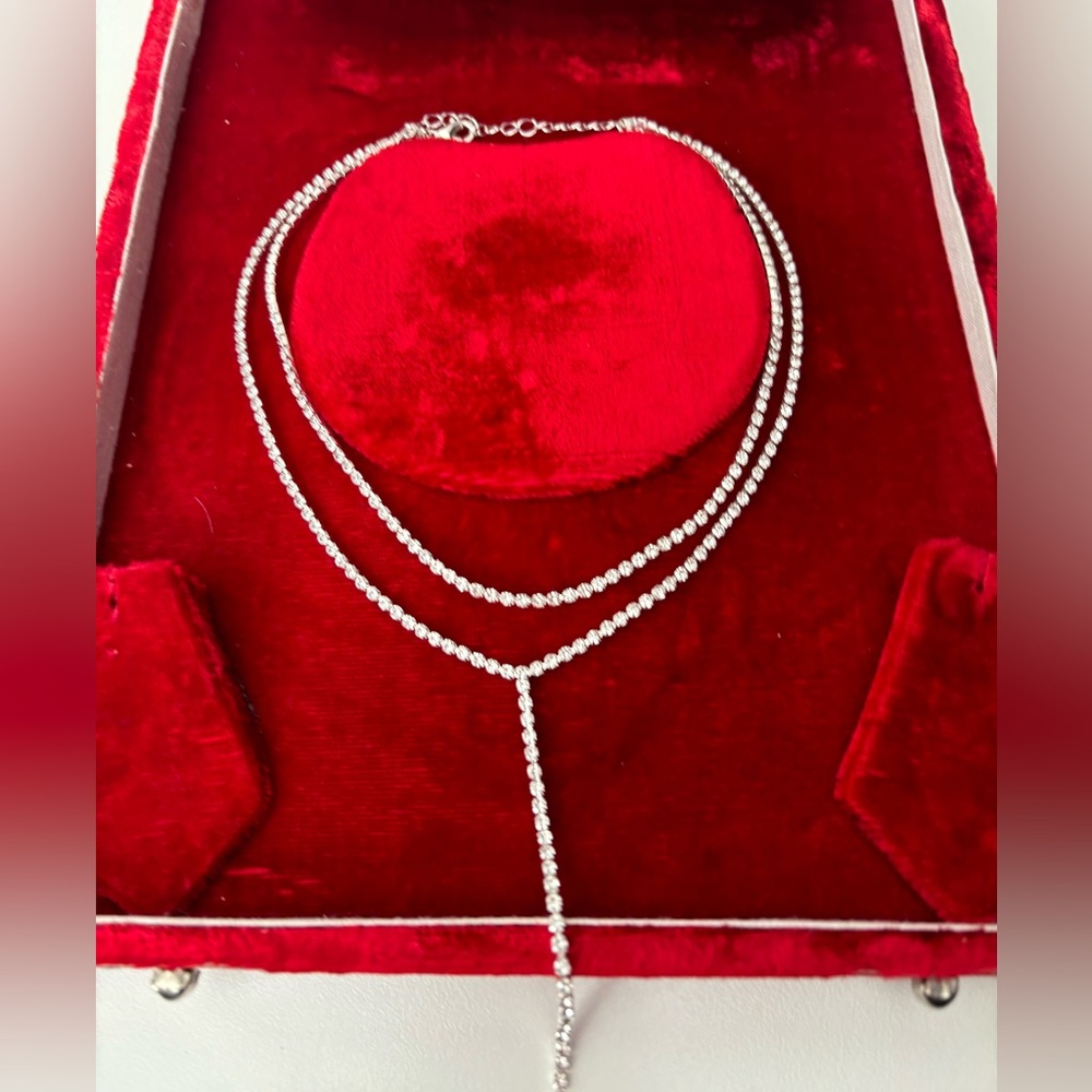 Double Strand Rhinestone Necklace - Picture 3 of 5